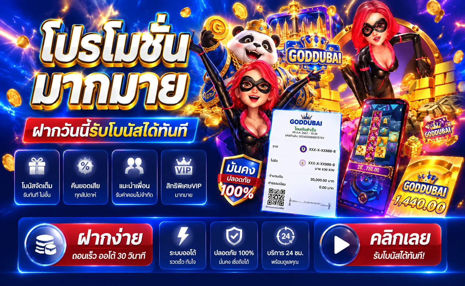 GODDUBAI โปรโมชั่น โบนัสและสิทธิพิเศษล่าสุด
